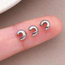 20/30/50 chiếc Nắp hạt uốn cong bằng đồng thau mạ vàng 18K, hình bán nguyệt, mở, nắp hạt uốn cong, nắp nút 4mm dùng để làm đồ trang sức tự làm - Nhiều màu - Xem 12