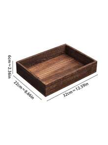 1pc Elegant Wooden Desktop Makeup Organizer Tray, Chinese Retro Style Table Top Storage Rack Travel Storage Organizer Sun Travel Cool, Room Decor - Brown - View 14