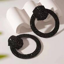 1 par de brincos de pino femininos luxuosos com strass exagerados e personalizados para festa/casamento, brincos decorativos da moda
