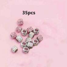 35pcs Shoes & Boots Decoration, Colorful Rhinestone Circle Shoelace Buckles DIY Jewelry Making Accessories Fit For Men, Women Sports & Casual Shoes