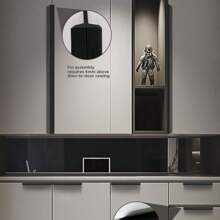 1pc Modern Simple Aluminum Alloy Hidden Furniture Cabinet Door Handle Side Installation Without Drilling Installation Wardrobe Cabinet Drawer Handle Furniture Hardware