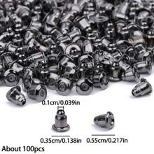 100pcs 5.5x3.5mm Metal Earring Back Plug Blocked Caps Earring Settings Base Ear Studs Back Stopper Accessories