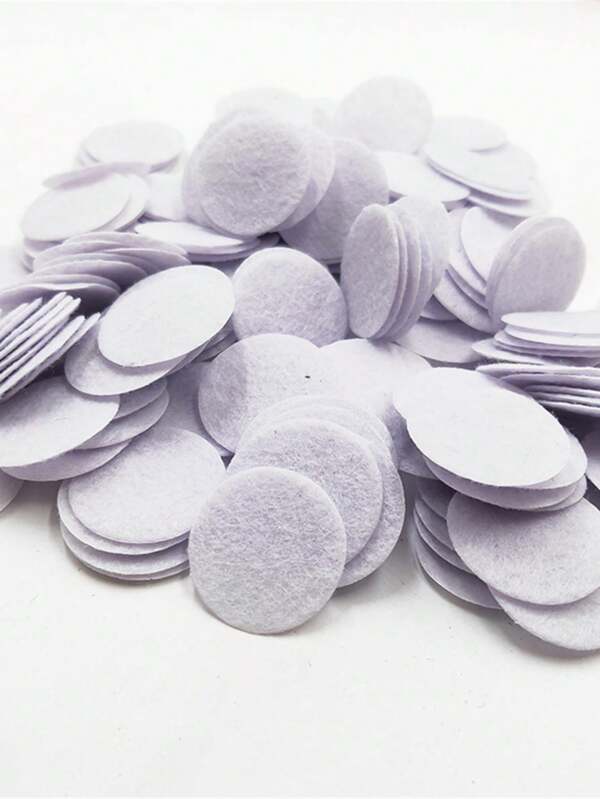 100pcs 2.5cm Felt Fabric Flower Pads, Round With Flat Bottom For Diy Crafting, White