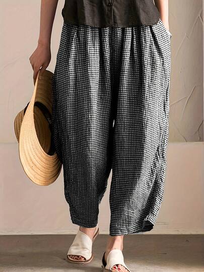 (不定位印花) 女士休闲舒适哈伦裤