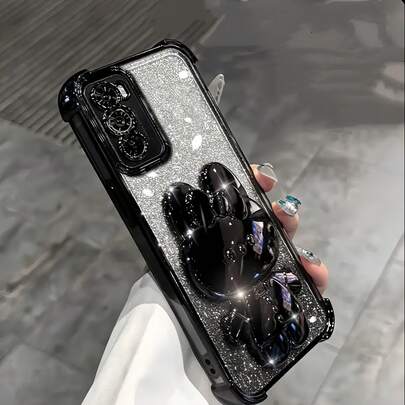 1 个电镀四面凸角设计手机壳，带屏幕保护膜和可爱小猫镜架，兼容无线充电，兼容 16 Pro Max、P30、Nova 11、Honor Magic7、Redmi Note 14 Pro+ 5G、Galaxy S25 Ultra、Infinix Smart 8/Infinix Hot 40i/Transsion Spark 20/Transsion Spark 20C/Transsion Spark Go 2024、Moto G54 防水防震防摔防刮