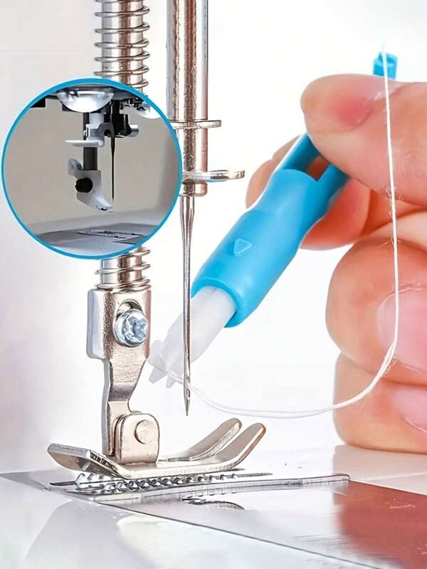 1/2 piezas Enhebrador automático y soporte de aguja para máquina de coser doméstica - Herramienta de inserción de hilo rápida y fácil, cambiador de aguja y asistente de enhebrado conveniente, accesorio de máquina de coser | Máquina de coser moderna | Soporte de hilo duradero, Artículos esenciales para máquina de coser