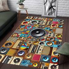 1 Stück gemusterter Teppich, modernes Kunstdesign Bodenmatte, Polyester, rutschfeste Rückseite, maschinenwaschbar, vielseitig für innen und außen nutzbar, Wohndekoration Teppich für Wohnzimmer, Schlafzimmer, Esszimmer, Camping