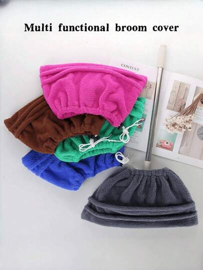 1 pieza/2 piezas Funda gruesa de terciopelo de coral absorbente y relajada para escoba y trapeador, Funda de paño para limpieza del hogar para escoba y trapeador, Funda para escoba para quitar el polvo, lavable y reutilizable (color aleatorio), Herramienta de limpieza de ventanas - Artículos de limpieza del hogar, artículos de limpieza de la graduación, artículos de limpieza de vacaciones