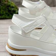 1 Pair Women'S Casual Fashion Platform Sandals, Hook And Loop Closure, Soft Sole Anti-Slip, Hidden Wedge Heels