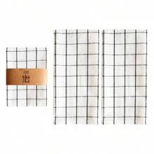 1pc/2pcs/4pcs Black Rectangle (15.75*23.62 Inches) Kitchen Towel, Tea Towel, Dining Cloth Set, Simple Jacquard Striped Plaid Pattern, Large Size Multi-Purpose Kitchen Cloth, Can Be Used As Napkin, Hot Pad, Dish Cloth, Cover Cloth, Suitable For All Seasons