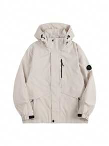 Sportjacke mit Kapuze und Buchstabenaufdruck für Damen, langärmelig, Windjacke für den Außenbereich