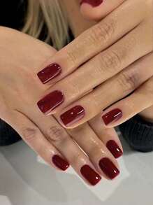 32Pcs Long Square/30Pcs Long Almond Shaped/24Pcs Medium Long Coffin Shaped/24Pcs Medium Long Oval/23Pcs Short Almond Press-On Nails, Solid Color Classic Thick Acrylic Nails, Suitable For Girls & Women Daily Wear, Diy Manicure, Christmas, New Year, Includes 1Pc Nail File & 1Pc Double-Sided Tape Nail Supplies Nails