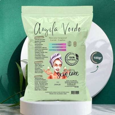 100g Argila SkinCare Mascara Facial 100% PURA Original Para Todos Os Tipos De Pele Branca Verde Rosa Dourada Preta Cinza