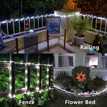 Solar String Lights, 8 Modes Waterproof Solar Outdoor Lights, Suitable For Garden, Backyard, Patio, Deck, Porch, Pool, Tree Decor - Multi-Color - White Light - View 4