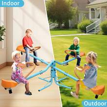 360° Rotating Kids Seesaw - 2-4 Seat Teeter Totter For Toddlers Age 2-5, Heavy Duty Outdoor Playground Equipment,Age 2+ - Baby Blue - View 2