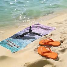 Customizable Gymnastics Athlete Silhouette Beach Towel, Modern Style, Super Soft & Fine Fiber, Quick-Drying, Non-Stick, Knitted Fabric, With Personalized Text, Suitable For Beach, Travel, Camping, Swimming Pool Bathroom Decor Summer Beach Essentials