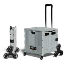 Multi-Function Cart Cart Cart Light Portable Folding Shopping Cart Cart Cart Trailer Outdoor Camper Eight-Wheel Climbing Model - Silent Airplane Wheel