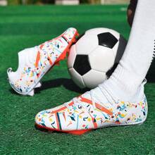 1 Pair Men/Women Adult Student Soccer Cleats, Low-Top Outdoor Team Competition Sports Shoes, Plus Size Non-Slip Durable AG/FG Cleats For Natural Grass, Soft Ground, Leather Football Training Shoes, Lace-Up, Lightweight High-Performance Grip Design, Top Professional Football Boots, Factory Direct - White - View 6