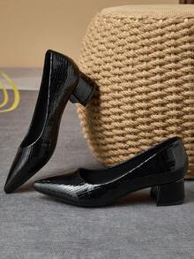 Bombas de tacón bajo de punta fina para mujer, zapatos planos vintage para uso casual, de oficina y al aire libre, de alta gama