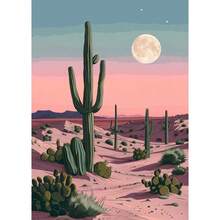 1pc/3PCS Wall Art Posters Plant Vintage Mexican Cactus Poster, Floral, Moon Aesthetic, Canvas, Colorful Artwork, Wall Art Painting, Room Home Decoration Frameless/Framed Canvas Art - Multicolor - View 49