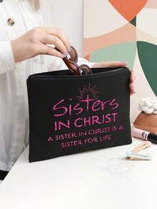 Travel Small Bag Wash Bag, Large-Capacity Female Travel Toiletries Bag, Portable Foldable Storage Bag, Makeup Bag Gift,Big Capacity Women Travel Cosmetic Bag For Toiletries,Diy Storage Bag,Suitable For Personal Travel,Birthday Gift,Travel Cosmetic Tools, Sister Gifts From Sisters, Birthday Gifts For Women Sister In Law Big Sister, Graduation Gift,For Best Friend Little Sister, A Sister In Christ Is A Sister For Life - Multicolor - View 8