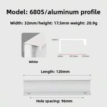 1pc Modern Simple Aluminum Alloy Hidden Furniture Cabinet Door Handle Side Installation Without Drilling Installation Wardrobe Cabinet Drawer Handle Furniture Hardware