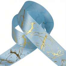 5 Yards 25mm Gift Ribbon Satin Marble Crack Pattern Golden Foil Printed Ribbon For Gift Wrapping Christmas Wedding Decor DIY Hair Bows Ribbon