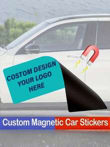1Pc Customizable Magnetic Car Decal - Personalize With Your Logo, Image, & Text, Square, Round, Rectangle, And Die-Cut Shapes, Durable & Waterproof, Perfect For Business Advertising, Great For Car, Van, Truck, Ideal For Corporate Events, Trade Shows, Promotions, Grand Openings, New Product Launches, Sponsorships & More - Multicolor - View 6