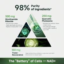 NR900 NAD+ Supplement For Skin Aging Support, Energy&Focus, Natural Vitamin & Wellness Supplements Dietary ByReus Research Edible Fitness Healthcare - 1瓶/40天 - 查看 3