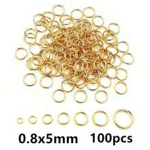100/200个 3-10mm 不锈钢金色开口圈 DIY 首饰配件 单环开口圈 - Jump rings - 查看 25