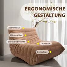 Poltrona da soggiorno, pouf oversize, divano pigro, divano da pavimento, divano singolo
