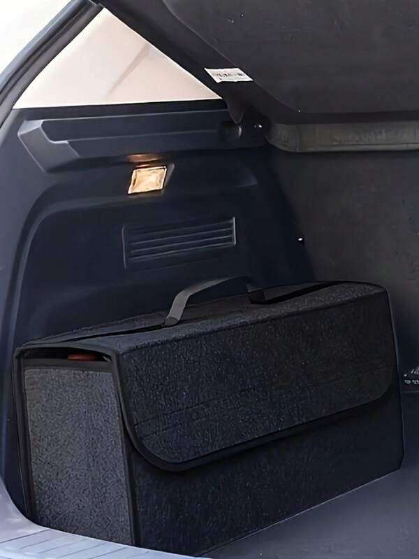 1 pièce/2 pièces Boîte de rangement pliable pour le coffre de la voiture, organisateur de chargement en tissu feutre, sac conteneur, accessoire de décoration intérieure de voiture
