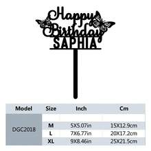 1 件可爱的可定制蛋糕装饰，带有蝴蝶图案，生日派对蛋糕装饰非常适合生日派对装饰，是送给家人和朋友、圣诞节、女孩生日装饰的完美纪念品，多种款式可供选择