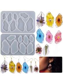 1pc Silicone Crystal Resin Mold For Geometric Earrings, Pendant, Necklace, Aroma Stones, Gypsum