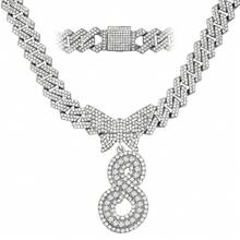 Cuban Link Chain For Women Cursive Silver Initial 14MM Diamond Prong Cuban Chain Hip Hop Iced Out Chain Necklace Butterfly Initial Letter Name Necklaces For Women - Dây chuyền chữ bướm - Xem 38