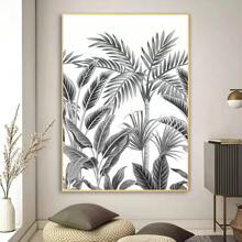 1 Stück/3 Stück Wandkunst Poster Pflanzen Teil Schwarz-Weiß Wald Poster Poster Kunst Bar Wohnzimmer Möbel Dekoration Ohne Rahmen/Mit Rahmen Leinwandkunst