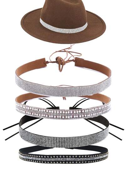 1pc Velvet Cord, Rhinestone Decor, Headwear Accessories