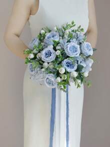 1/3 Stücke romantische Seide Pfingstrosenstrauß künstliche Hortensienblumen Tischgesteck Kunststoff Dahlien Handblume Anordnung für Hochzeit/Zuhause/Schlafzimmer/Wohnzimmer/Tischdekoration/Brautstrauß/Muttertag