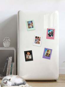 1pc/2pcs Magnetic Matte Photo Frame Suitable For Mini 3 Inch, Magnetic Pieces For Assembling Photo Frame, Desktop Display, Fridge Magnet - Multicolor - View 3
