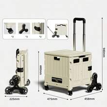 Multi-Function Cart Cart Cart Light Portable Folding Shopping Cart Cart Cart Trailer Outdoor Camper Eight-Wheel Climbing Model - Silent Airplane Wheel