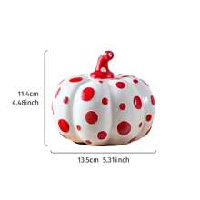 1pc Creative Resin Polka Dot Pumpkin Decor Figurine, Unique Pumpkin Decorative Crafts, Multiple Colors Available, Suitable For Living Room, Study, Nightstand, Dining Room, Wedding, Party Home Decoration