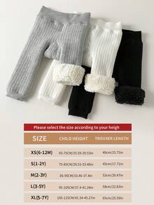 2 Pairs Kids Tights Girls Winter Thermal Lined Leggings Toddler Kids Warm Thick Thermal Pants Fleece Pants Keep Warm - Multicolor - View 10