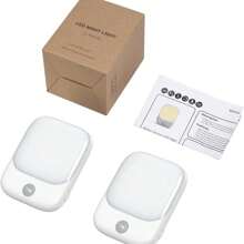 1/2 pièces Prise de veilleuse avec capteur de mouvement, pack de 2 veilleuses pour enfants avec 3 modes (auto/éteint/allumé), 5 niveaux de luminosité variable pour la chambre d'enfants, la chambre à coucher, les escaliers