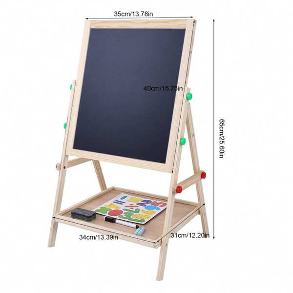 2 - in - 1 Double - Sided Wooden Drawing Board: Ideal for Babies and Kids
