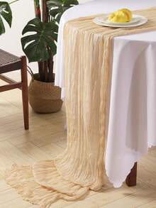 1 件 90 * 180cm/90 * 300cm/90 * 400cm 褶皱布桌布，大号纱布桌布，适合节日派对、婚礼、浪漫波西米亚风格餐桌装饰，适用于新娘送礼会、婚礼、毕业派对、周年纪念和其他特殊场合 - 彩色 - 查看 7