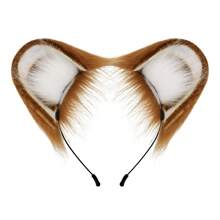 Cute Furry Cat Ear Headband, Playful Bicolor Plush Animal Ear Hair Hoop Decoration