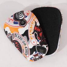 1 Pair Mini Asymmetrical Weightlifting & Football Pattern Thick Leg Guards, Adult Slip-On Style, Durable & Suitable For All Seasons - Multicolor - View 1