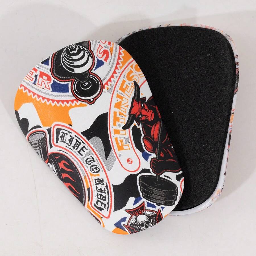 1 Pair Mini Asymmetrical Weightlifting & Football Pattern Thick Leg Guards, Adult Slip-On Style, Durable & Suitable For All Seasons - Multicolor - View 1