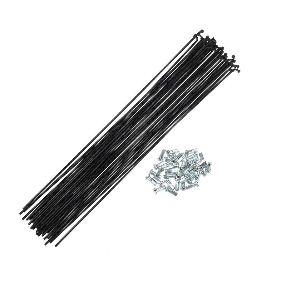 Bicycle Spokes Steel Bike Spoke With Nipples For Most Bicycle - 黑色14G 36件鋼 - 查看 1