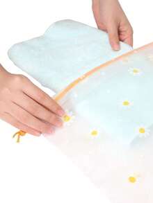 10pcs Clear Plastic Storage Bag Large Shoes Storage Organizer Portable Travel Shoe Packaging Bag Waterproof Shoe Bag Drawstring Shoe Bag Organizer For Men And Women With Drawstring Waterproof Travel Storage Bags For Packing Dust Bags Modern Floral Pattern Travel Shoe Bag Travel Essentials Travel Organizer For Beach Summer Vacation Back To School - Clear - View 4